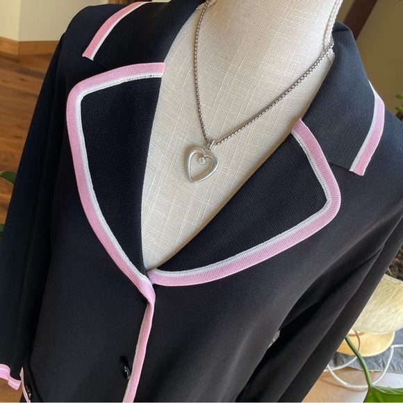 Exclusively Misook Black & Pink Knit Cardigan Sweater Size Medium - Picture 11 of 11